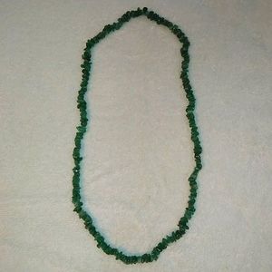 2/$20 Vintage 30" Green Glass Necklace
